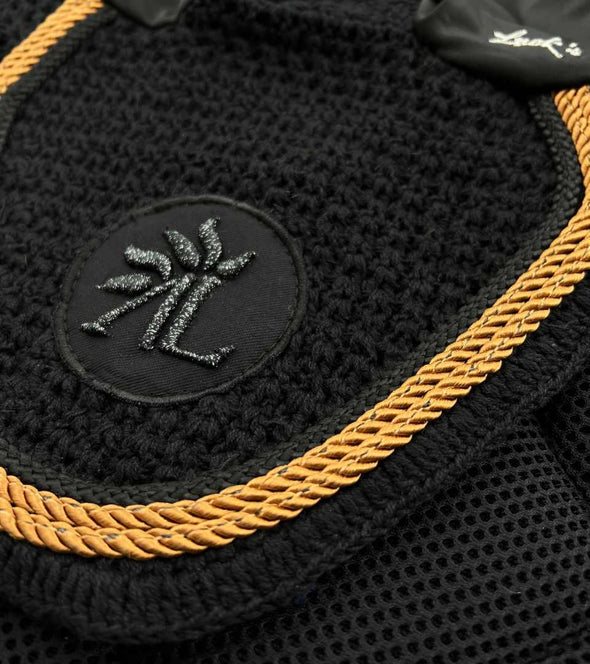 bonnet mesh noir cordes noir cuivre noir paillettes alexandra ledermann sportswear alsportswear