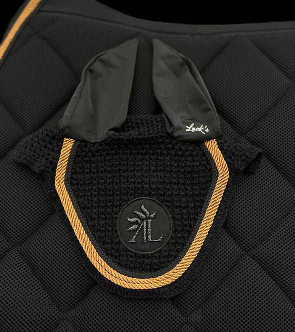 bonnet mesh noir cordes noir cuivre paillettes alexandra ledermann sportswear alsportswear