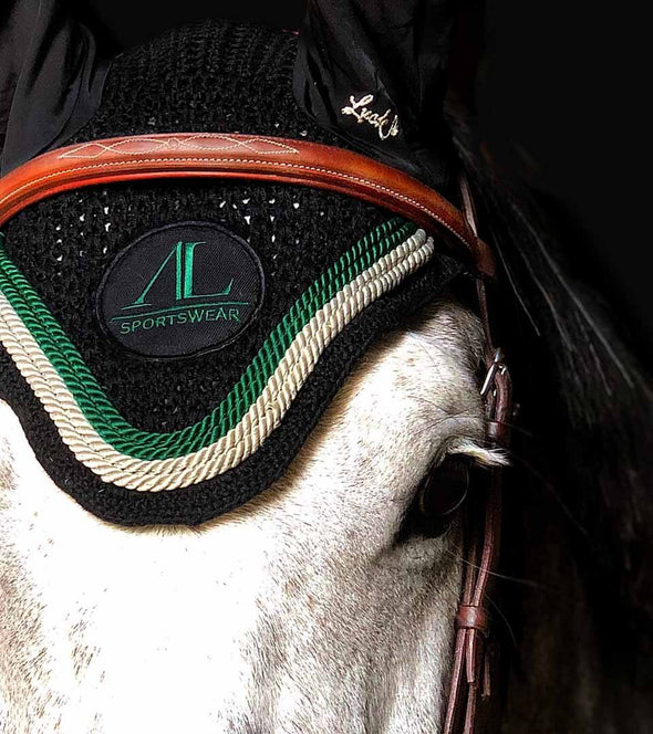 bonnet cheval noir cordes vert sapin gris zoom alexandra ledermann sportswear alsportswear
