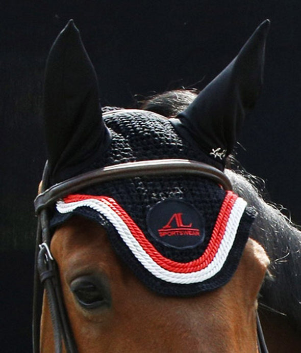 bonnet cheval noir cordes rouge blanc zoom alexandra ledermann sportswear alsportswear