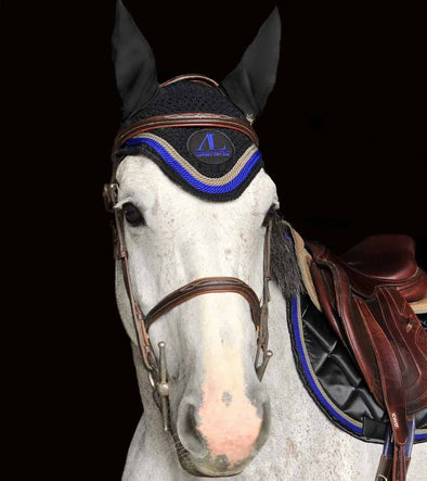 bonnet cheval noir cordes bleu roi gris logo bleu roi alsportswear alexandra ledermann sportswear