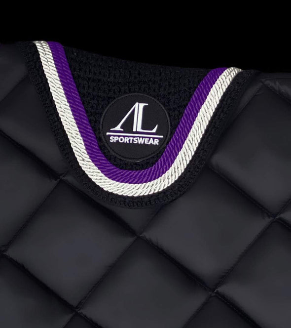 bonnet noir cordes violet et blanc alexandra ledermann sportswear al sportswear