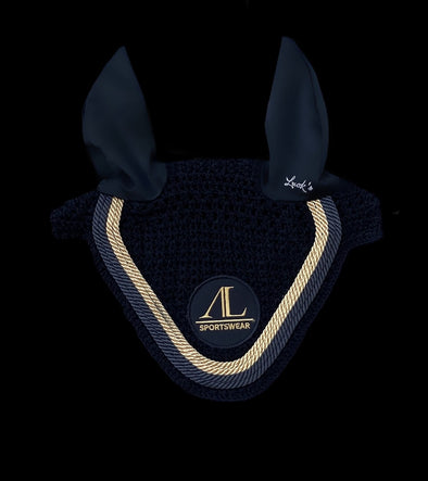 bonnet noir cordes anthracite & or face alexandra ledermann sportswear alsportswear