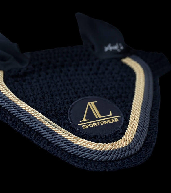 bonnet noir cordes anthracite & or equitation alexandra ledermann sportswear alsportswear