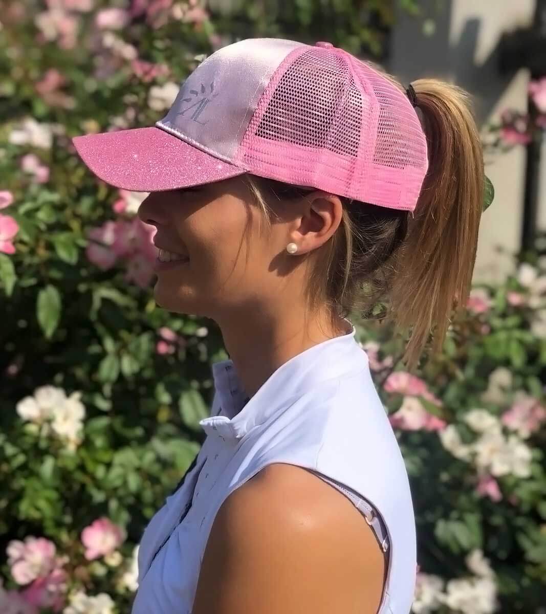 Casquette De Baseball à Paillettes Avec Fente Pour Queue De Cheval – Taille Réglable Velcro, Unisexe, Visière - 7