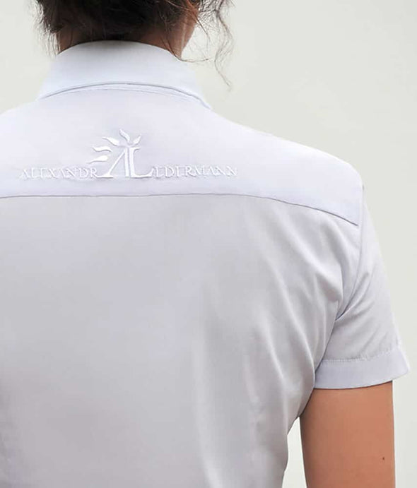 chemise competition espanola fines rayures claires dos alsportswear alexandra ledermann sportswear