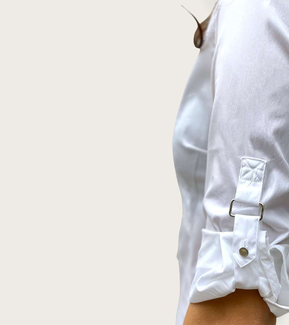 chemise manches ajustables davincy blanche alexandra ledermann sportswear alsportswear