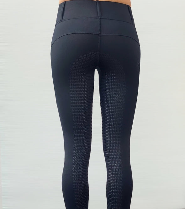 pantalon equitation full grip color vibes noir et bordeaux arriere alexandra ledermann sportswear al sportswear