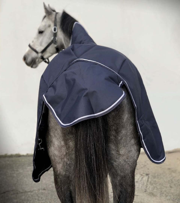 couverture hiver bleue blanche 200g cheval rabat queue alexandra ledermann sportswear alsportswear