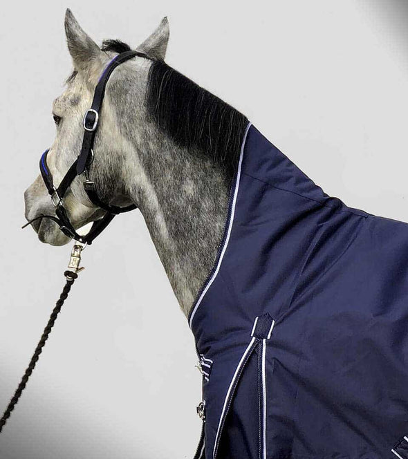 couverture hiver bleue blanche 200g cheval cou montant alexandra ledermann sportswear alsportswear