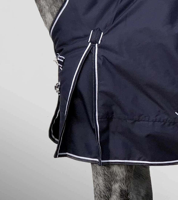 couverture hiver bleue blanche 200g cheval soufflet epaule alexandra ledermann sportswear alsportswear