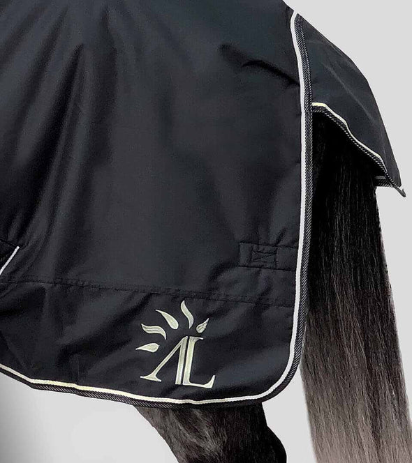couverture hiver cheval noire beige 400g zoom logo alexandra ledermann sportswear alsportswear
