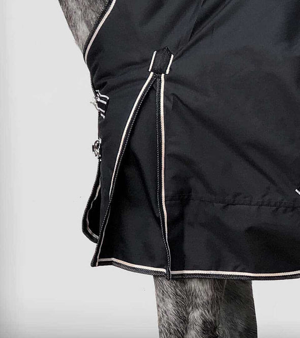 couverture hiver cheval noire beige 400g soufflet epaule alexandra ledermann sportswear alsportswear