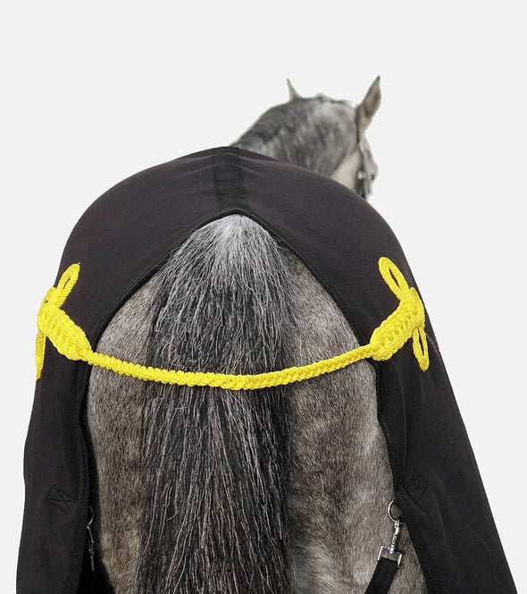 couverture polaire noire corde brandebourg jaune cheval alexandra ledermann sportswear alsportswear
