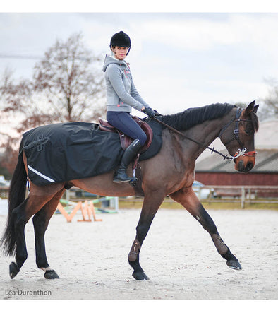 couvre reins cheval impermeable polaire noir avec cordes gris anthracite alexandra ledermann sportswear alsportswear