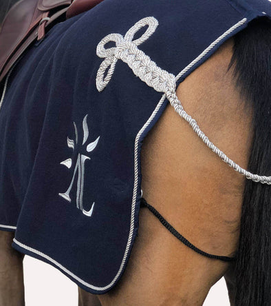 couvre reins laine court monoquartier bleu nuit brandebourg silver cheval alexandra ledermann sportswear alsportswear