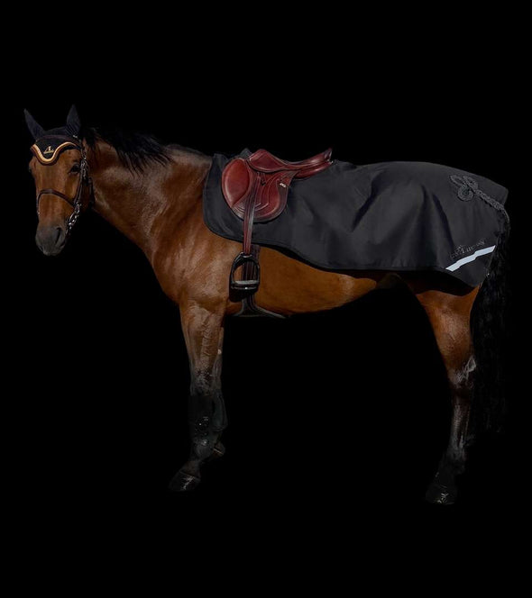 couvre reins imper polaire noir cheval tresse cordes gris anthracite alexandra ledermann sportswear alsportswear