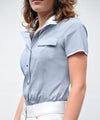 chemise jali fines rayures sombres CSO Alexandra ledermann sportswear alsportswear