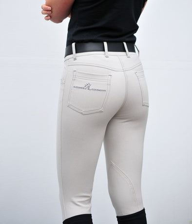 Pantalon Equitation Double Jeu Gris Clair dos poches AL Sportswear Alexandra Ledermann Sportswear