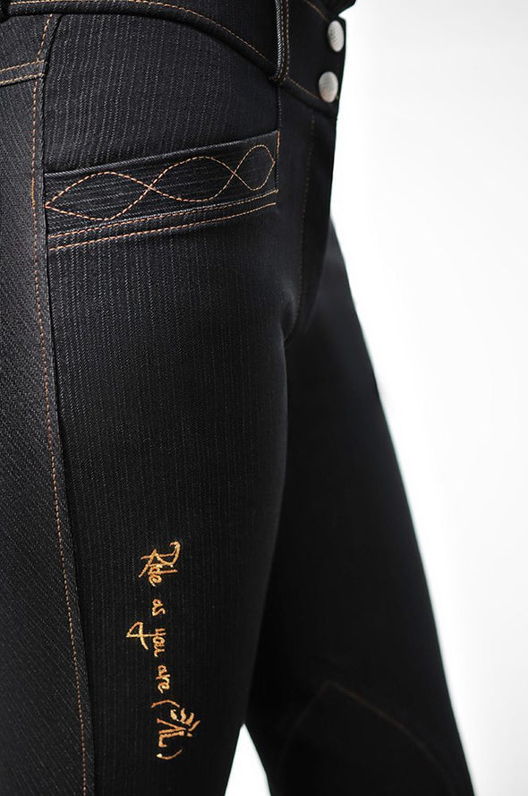 pantalon equitation technique love al noir broderie alexandra ledermann sportswear alsportswear