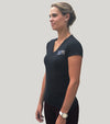 top basic embleme strass noir tee-shirt femme alexandra ledermann sportswear alsportswear