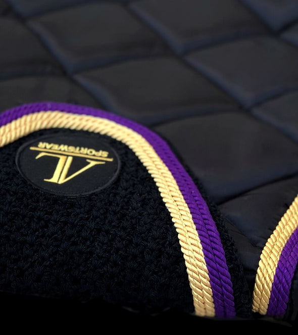ensemble tapis bonnet noir cordes or violet zoom bonnet alexandra ledermann sportswear alsportswear