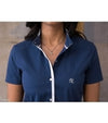 chemise equitation bleu espanola col montant ouvert Alexandra Ledermann Sportswear ALSportswear