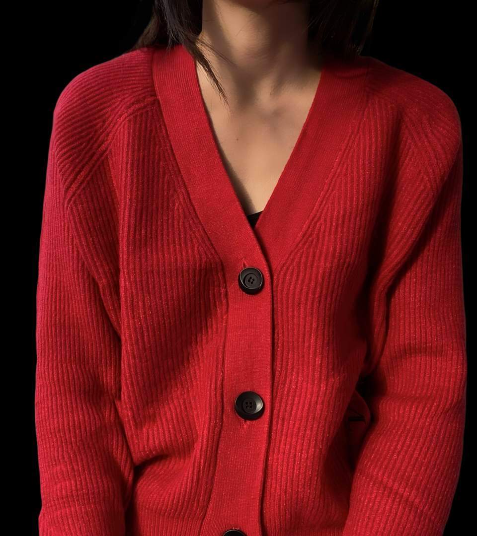 gilet rouge laine femme