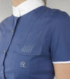 Chemise de concours Jali bleu fonce col montant ferme Alexandra Ledermann sportswear alsportswear