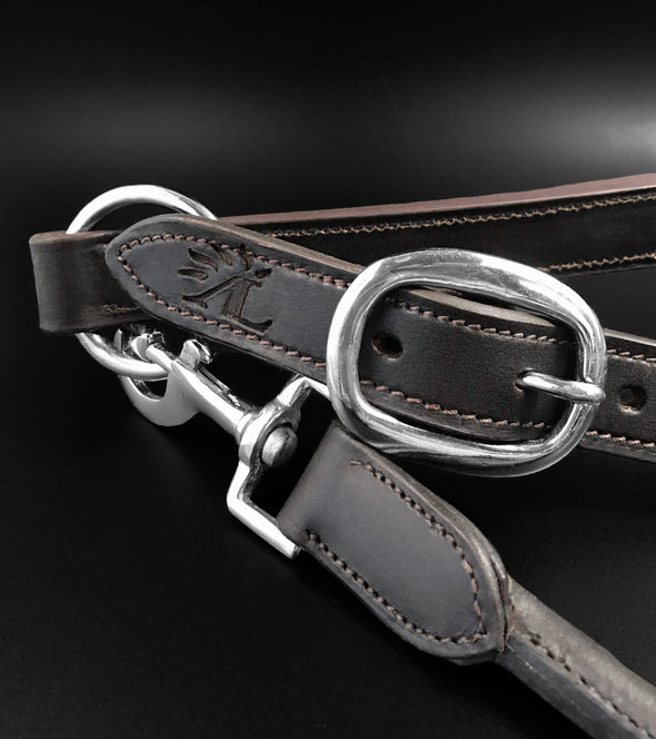licol cuir brun details bleu roi cheval poney alexandra ledermann sportswear alsportswear