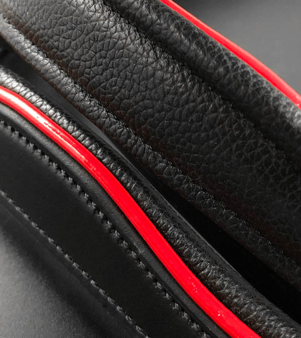 licol cuir noir details rouge cheval poney zoom piping  alexandra ledermann sportswear alsportswear