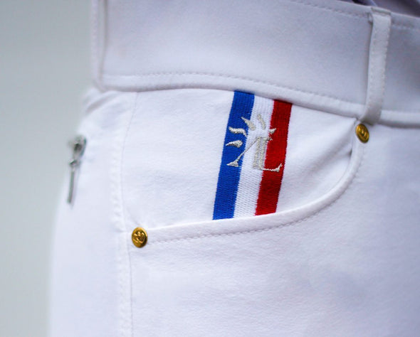 Pantalon equitation blanc Grip AL-Chimie poche alexandra ledermann sportswear alsportswear