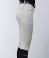 Pantalon Equitation Double Jeu Gris Clair profil droit AL Sportswear Alexandra Ledermann Sportswear
