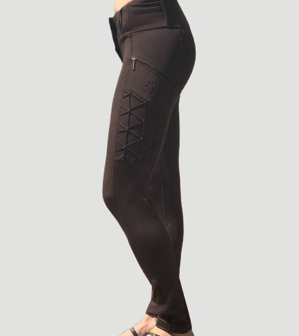 pantalon equitation full grip magic vibes chocolat alexandra ledermann sportswear alsportswear