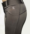 Pantalon Equitation Good Vibes Kaki Gris Zoom Poche Avant ALsportswear Alexandra Ledermann Sportswear