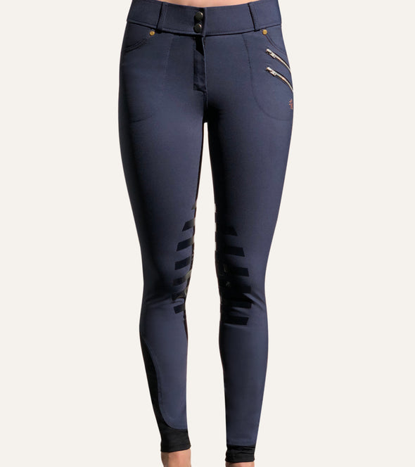 pantalon equitation technique rival grip bleu jean femme alexandra ledermann sportswear