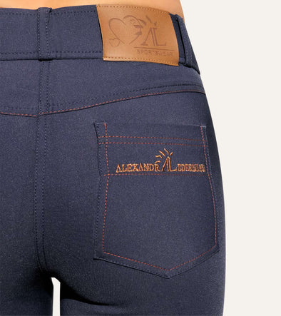 pantalon equitation technique rival grip bleu jean arriere alexandra ledermann sportswear