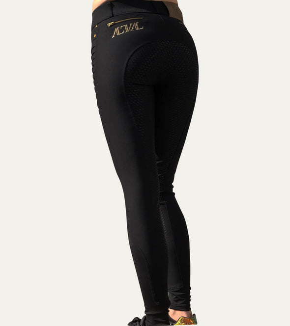 pantalon equitation full grip genial noir dos taille haute alsportswear alexandra ledermann sportswear
