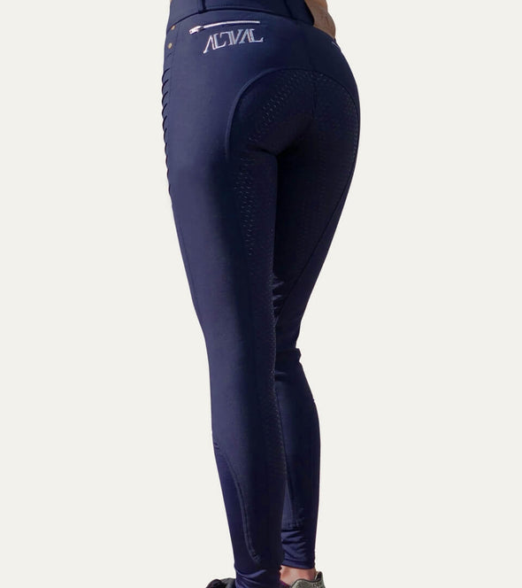 pantalon equitation genial taille haute full grip marine dos alsportswear alexandra ledermann sportswear