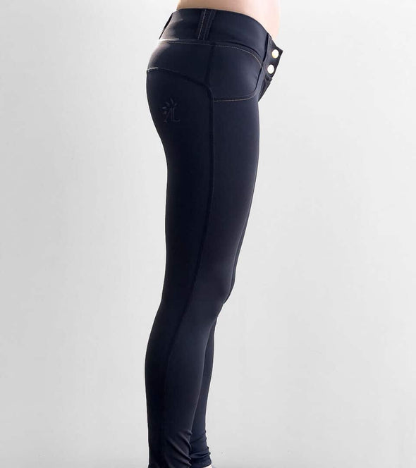 Pantalon Equitation Good Vibes Noir Profil Droit Alexandra Ledermann Sportswear Al Sportswear