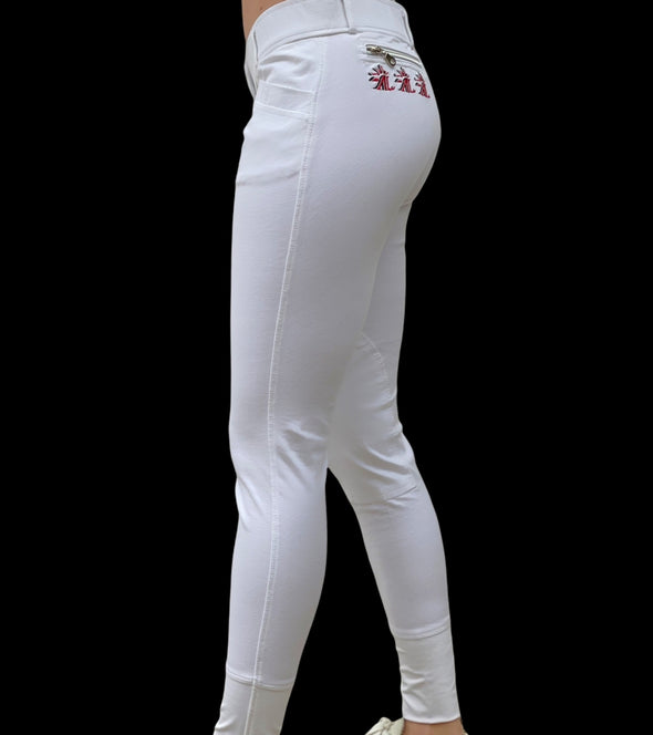 pantalon de concours femme coton royal blanc alexandra ledermann sportswear alsportswear