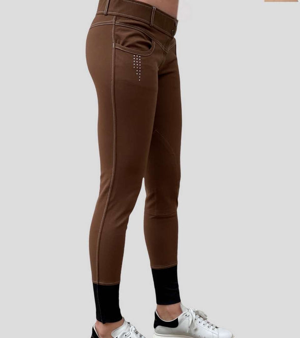 pantalon equitation femme sculptural chocolat lycra alexandra ledermann sportswear alsportswear