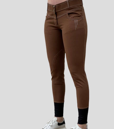 pantalon equitation coton femme sculptural chocolat alexandra ledermann sportswear alsportswear