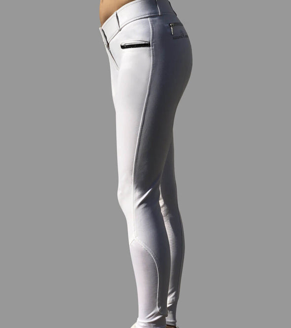 pantalon equitation femme cyniscal blanc full grip profil gauche alsportswear alexandra ledermann sportswear
