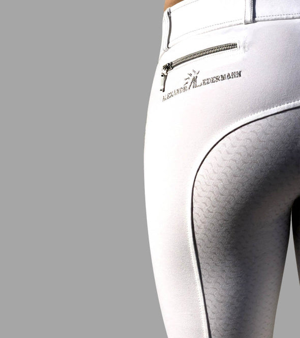pantalon equitation femme cyniscal blanc zoom broderie alsportswear alexandra ledermann sportswear