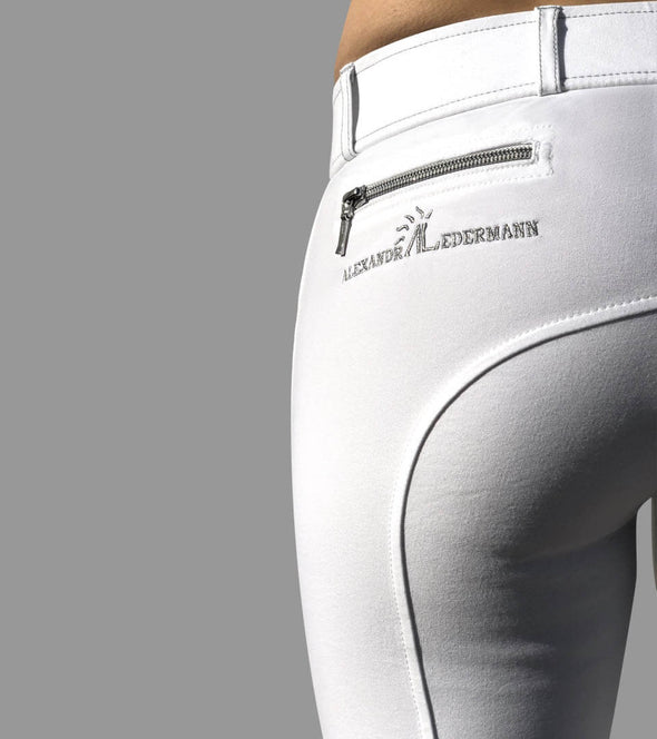 pantalon equitation femme cyniscal blanc zoom broderie alsportswear alexandra ledermann