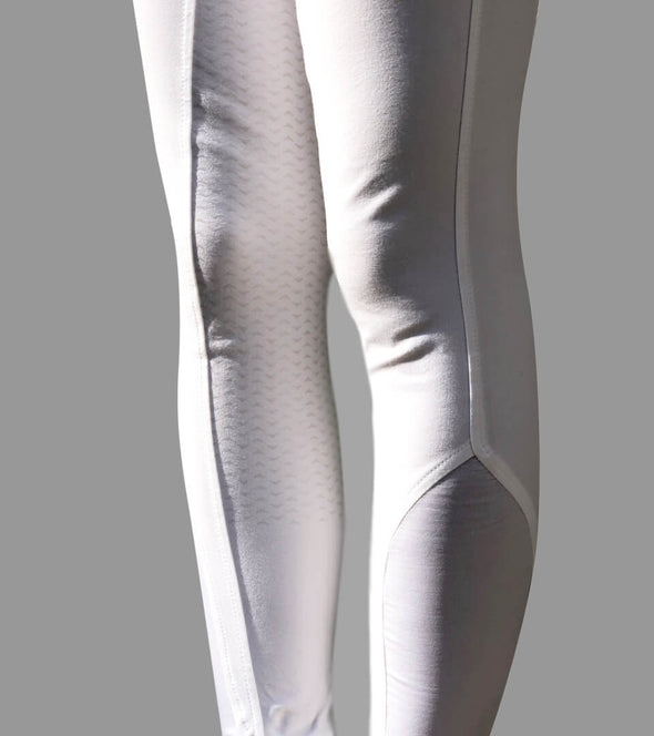 Pantalon Equitation Femme GeniAl Thaute Full Grip Blanc Grip Avant Alsportswear Alexandra Ledermann Sportswear