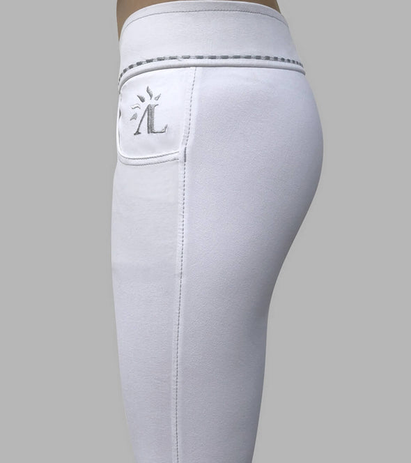 pantalon equitation triumphal blanc broderie alsportswear alexandra ledermann sportswea