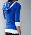 petit pull bebop bleu roi & blanc capuche alexandra ledermann sportswear alsportswear