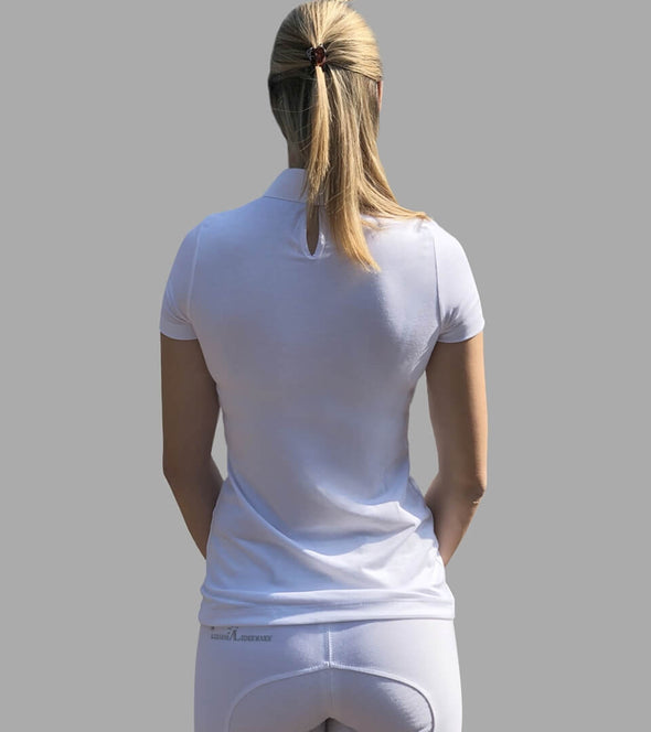 polo concours onyx blanc vue dos alexandra ledermann sportswear alsportswear
